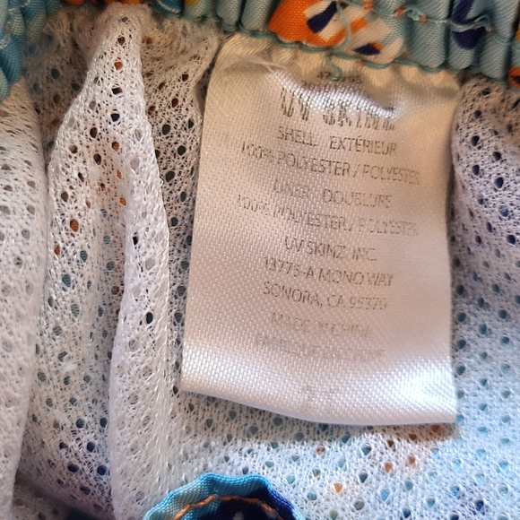 UV Skinz blue and orange mesh lined swim trunks - Picture 3 of 3
